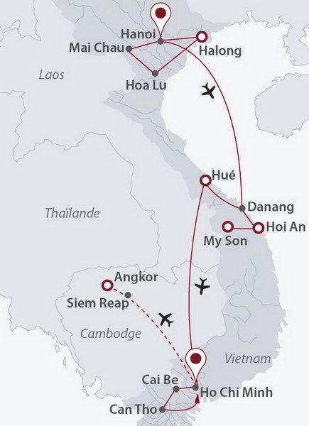 Cambodge - Vietnam - Circuit Mosaïque Vietnamienne avec extension Angkor, Cambodge