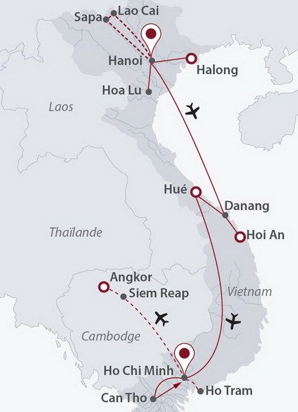 Cambodge - Vietnam - Circuit Vietnam Essentiel + Prologue Sapa avec extension Cambodge