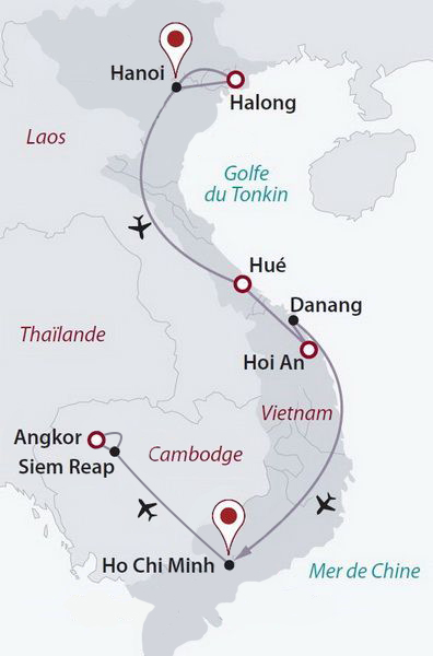 Cambodge - Vietnam - Circuit Privé Le Vietnam en liberté et les temples d'Angkor (cat. sup.)