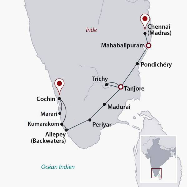Inde - Inde du Sud - Circuit Privé de Madras à Cochin, Pincée d'Epices et Temples Géants
