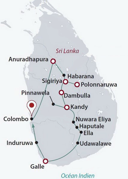 Sri Lanka - Circuit Privé Ceylan Buissonnier et séjour à Induruwa 4* sup