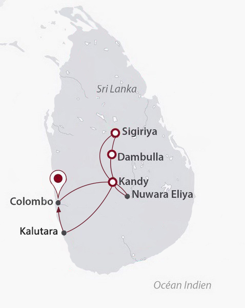 Sri Lanka - Circuit Privé Escale à Kandy + séjour Kalutara 4*