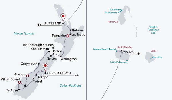 Îles Cook - Nouvelle Zélande - Autotour Trio des Antipodes